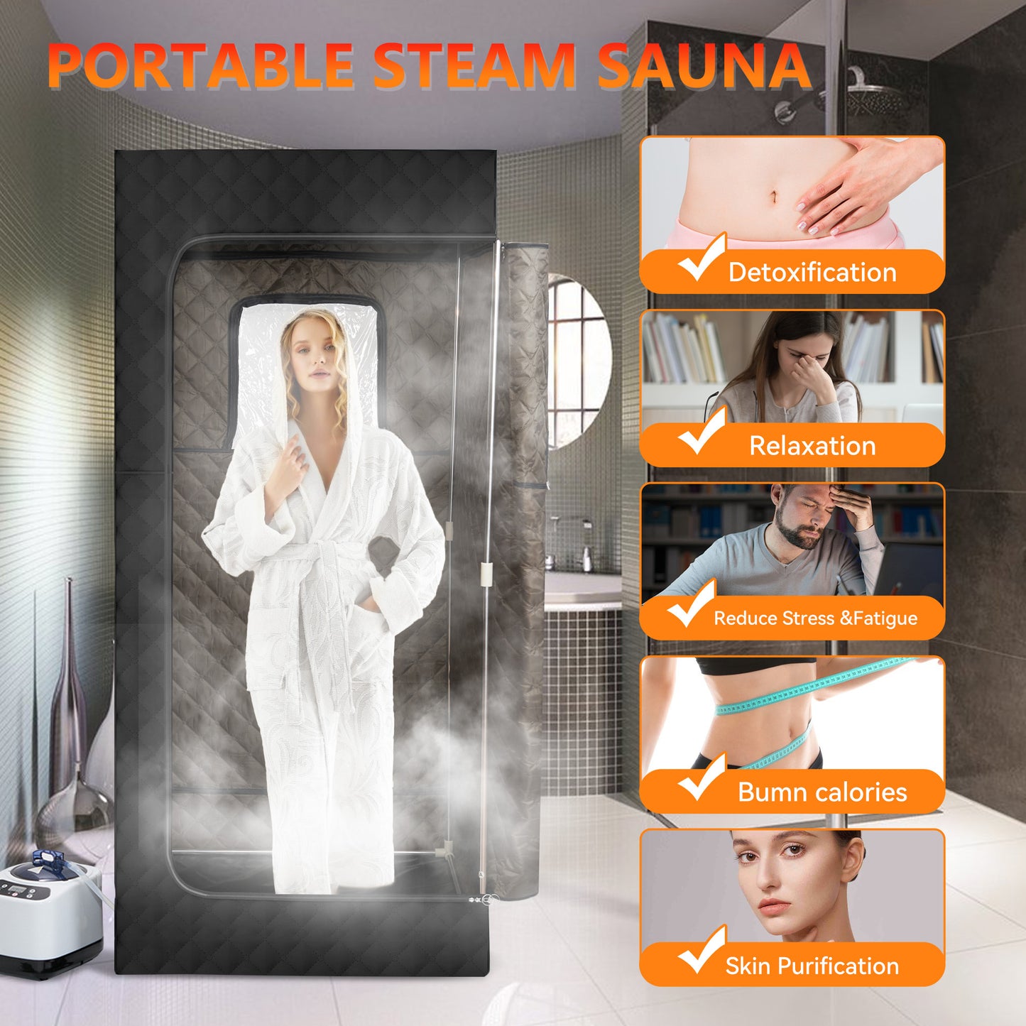 One-Person Infrared Sauna Room – Portable Indoor Spa Tent