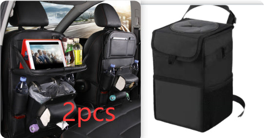 Pu Leather Car Storage Bag Multifunction Seat Back Tray Hanging Bag