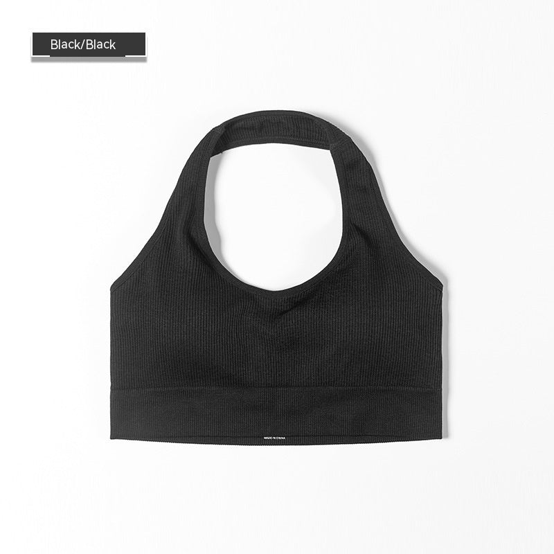 Ribbed Sports Bra – Seamless Halter Workout Top