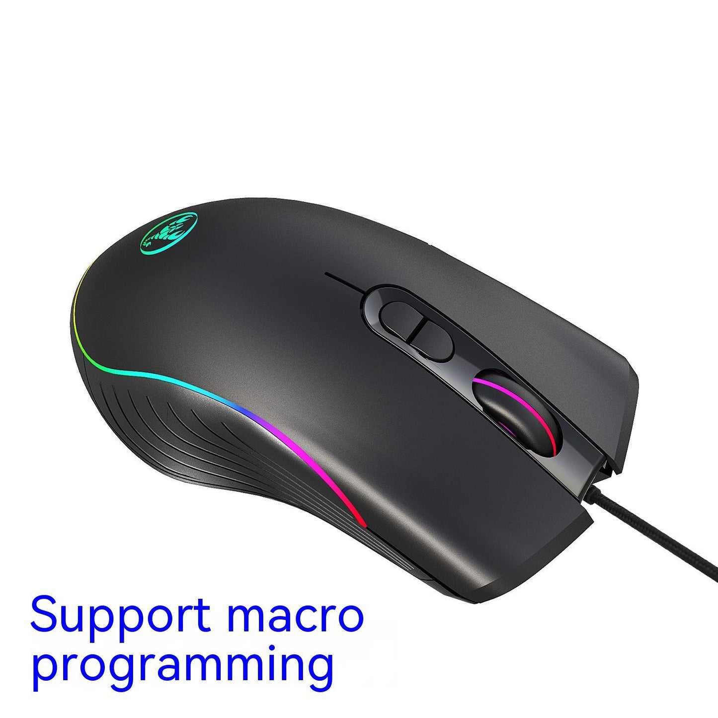 Glowing RGB Wired Gaming Mouse – Adjustable DPI Optical Mouse with LED Backlight