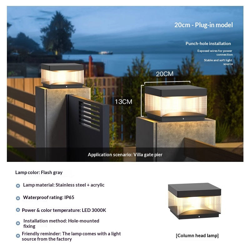 Waterproof Modern Outdoor Wall Lamp Post — view 5
