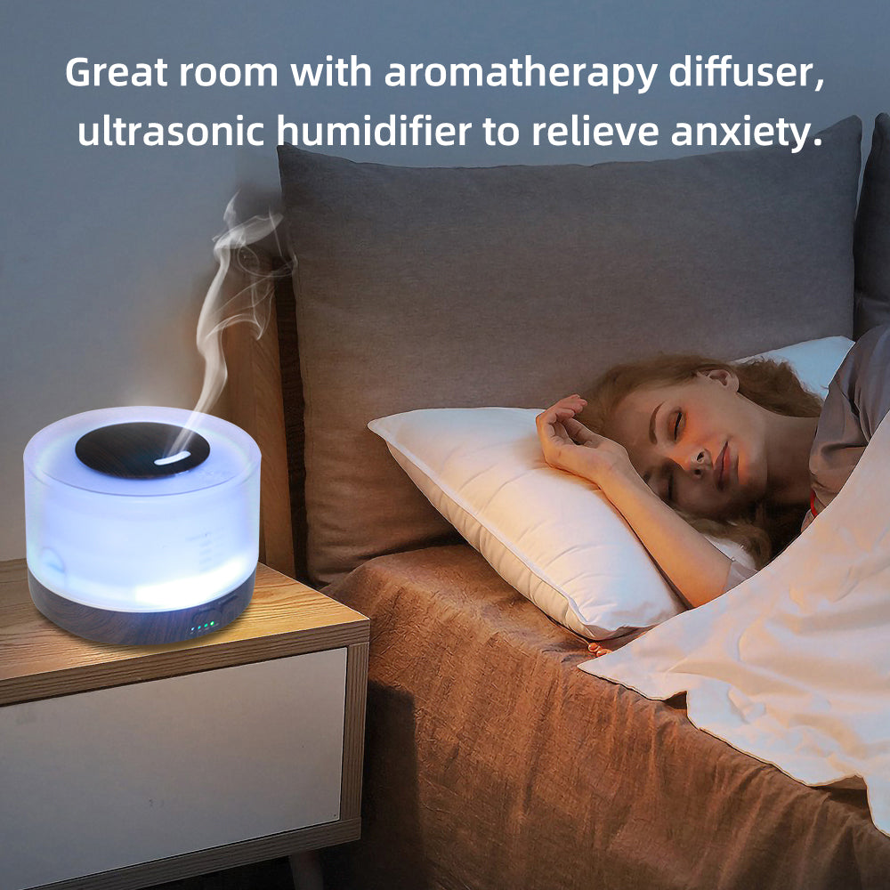 500ml Large Essential Oil Diffuser With Humidifier, Timer, And 7 Lights - Including 6 Types Of Home, Office, And Yoga Oils - Aromatherapy Ultrasonic Diffuser — view 6