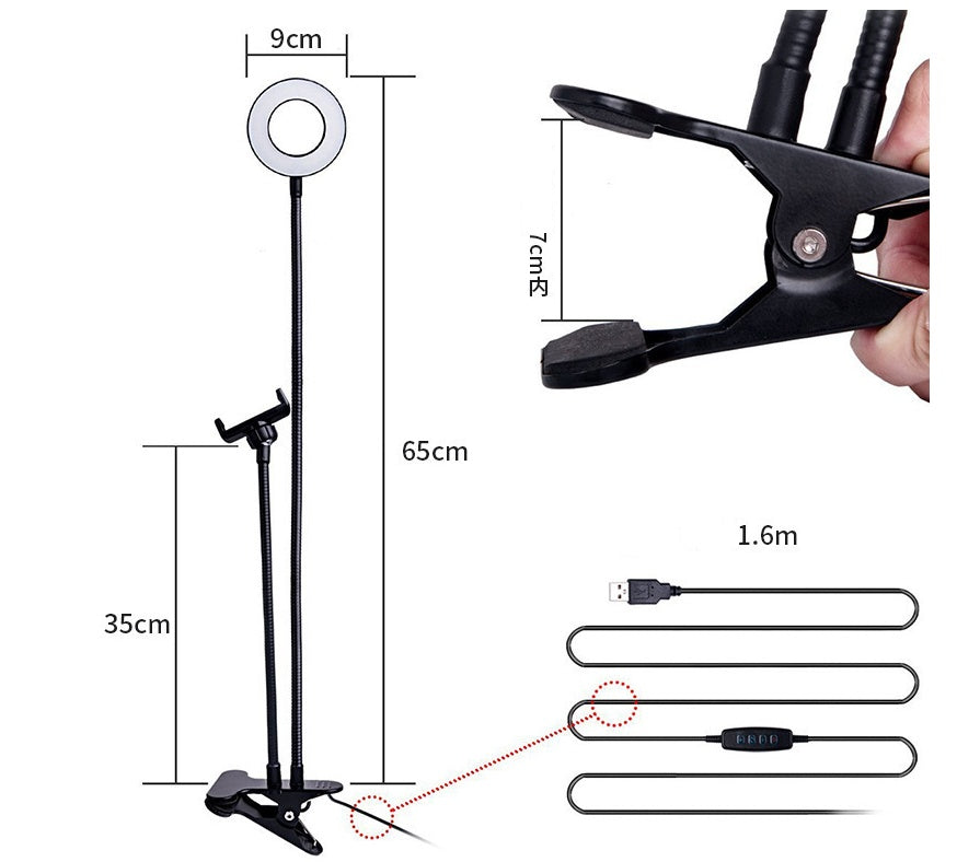 LED Selfie Ring Light – Adjustable Makeup & Live Streaming Light