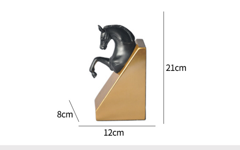 Bronzed Horsehead Bookends In European Black — view 6