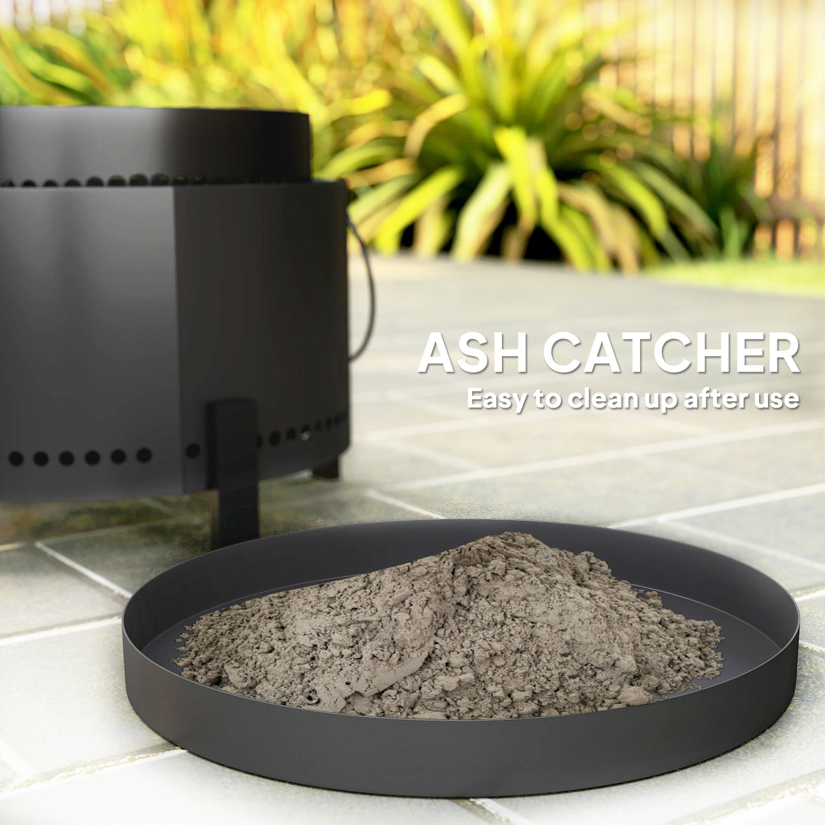 Smokeless Fire Pit With Ash Catcher,37cm Portable Wood Burning Firepit With Poker For Garden Camping Bonfire Party,Metal,Dark Grey — view 5