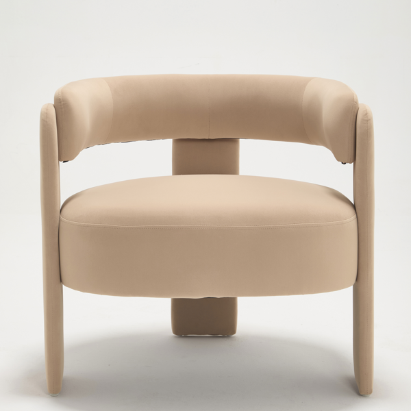 Accent Chair For Living Room, Velvet Comfy Single Sofa Chair Mid-Century Modern Armchair Wooden Legs For Bedroom Office Reading — view 6