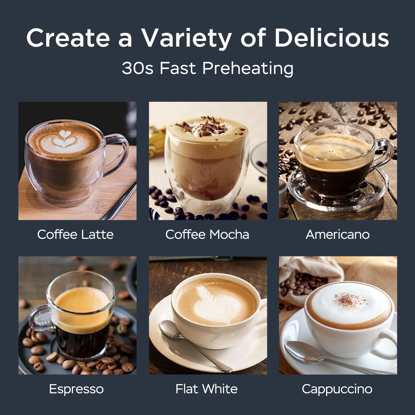 Geek Chef 20-Bar Espresso Machine with Milk Frother – 1.8 L Water Tank, Stainless Steel, Home Cappuccino & Latte Maker