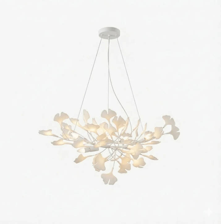 Creative Ceramic Ginkgo Leaf Chandelier — view 4
