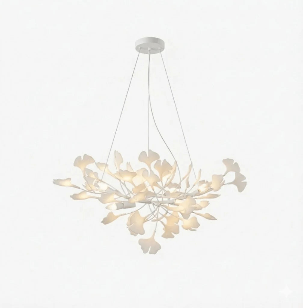 Creative Ceramic Ginkgo Leaf Chandelier — view 4