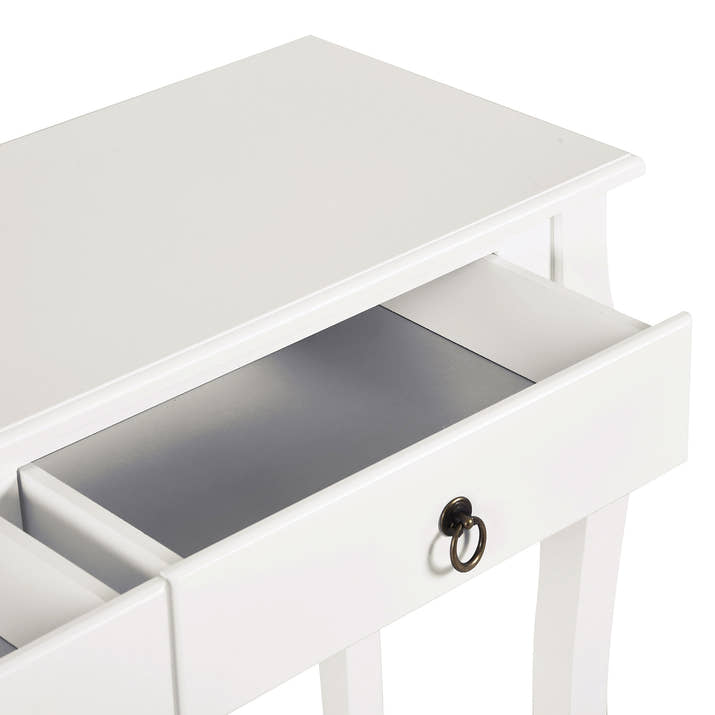 Console Table Modern Sofa Side Desk With Storage Shelves Drawers For Living Room Entryway Bedroom Ivory White — view 3