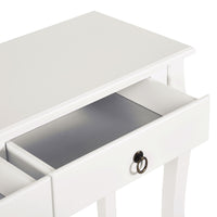 Console Table Modern Sofa Side Desk With Storage Shelves Drawers For Living Room Entryway Bedroom Ivory White — view 3