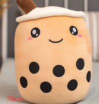 Cute Fruit Drink Plush Stuffed Soft Strawberry Milk Tea Plush Boba Tea Cup