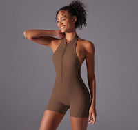 Zipper One-Piece Yoga Set