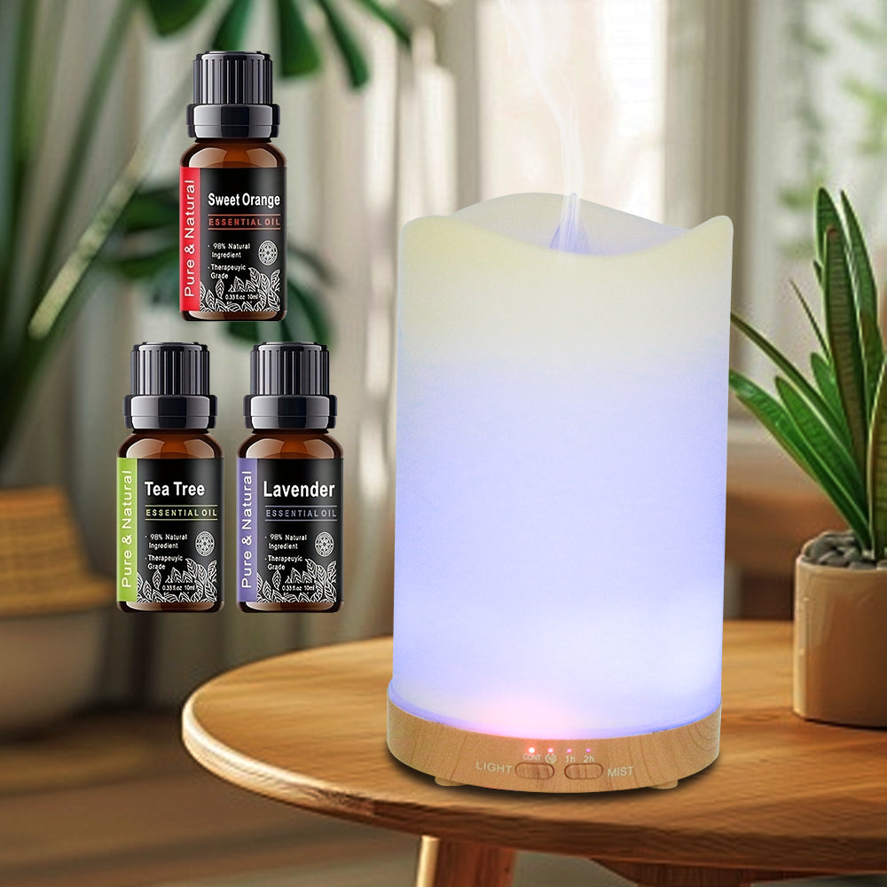 Bedroom Essential Aromatherapy Diffuser With Humidifier, Timer & 7-Color Mood Light Includes 3 Oils — view 3