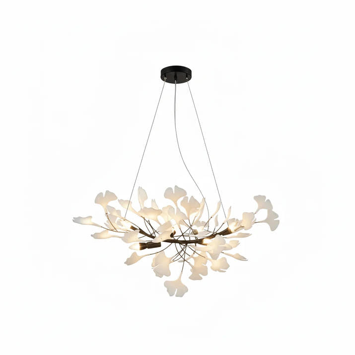 Creative Ceramic Ginkgo Leaf Chandelier — view 6
