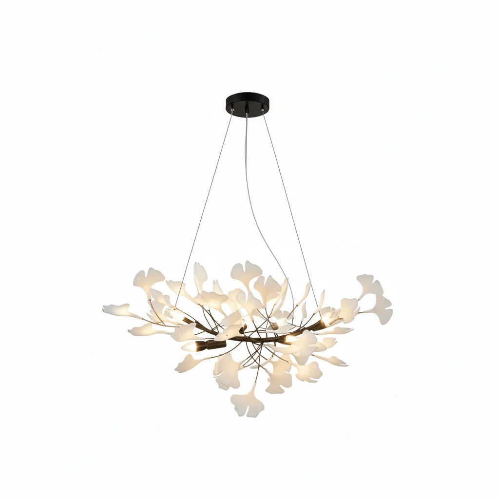 Creative Ceramic Ginkgo Leaf Chandelier — view 6