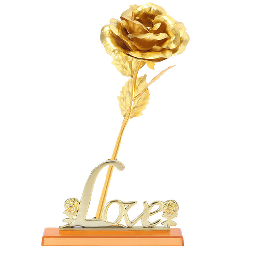 24K Gold Foil Artificial Rose – Romantic Valentine’s Day Gift & Home Decor