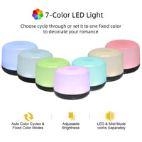 500ml Ultrasonic Essential Oil Diffuser & Humidifier With Remote, Auto-Off Timer, 7 Color Changing Night Light For Home, Office, Yoga — view 3