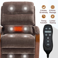Lift Recliner Chair Dual Motor Infinite Position Up to 350 LBS with Solid Wood Armrests, Heat Massage and Heavy Duty Motion Mechanism — view 4