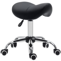 Cosmetic Stool 360Â° Rotate Height Adjustable Salon Massage Spa Chair Hydraulic Rolling Faux Leather Saddle Stool Mobility,Black