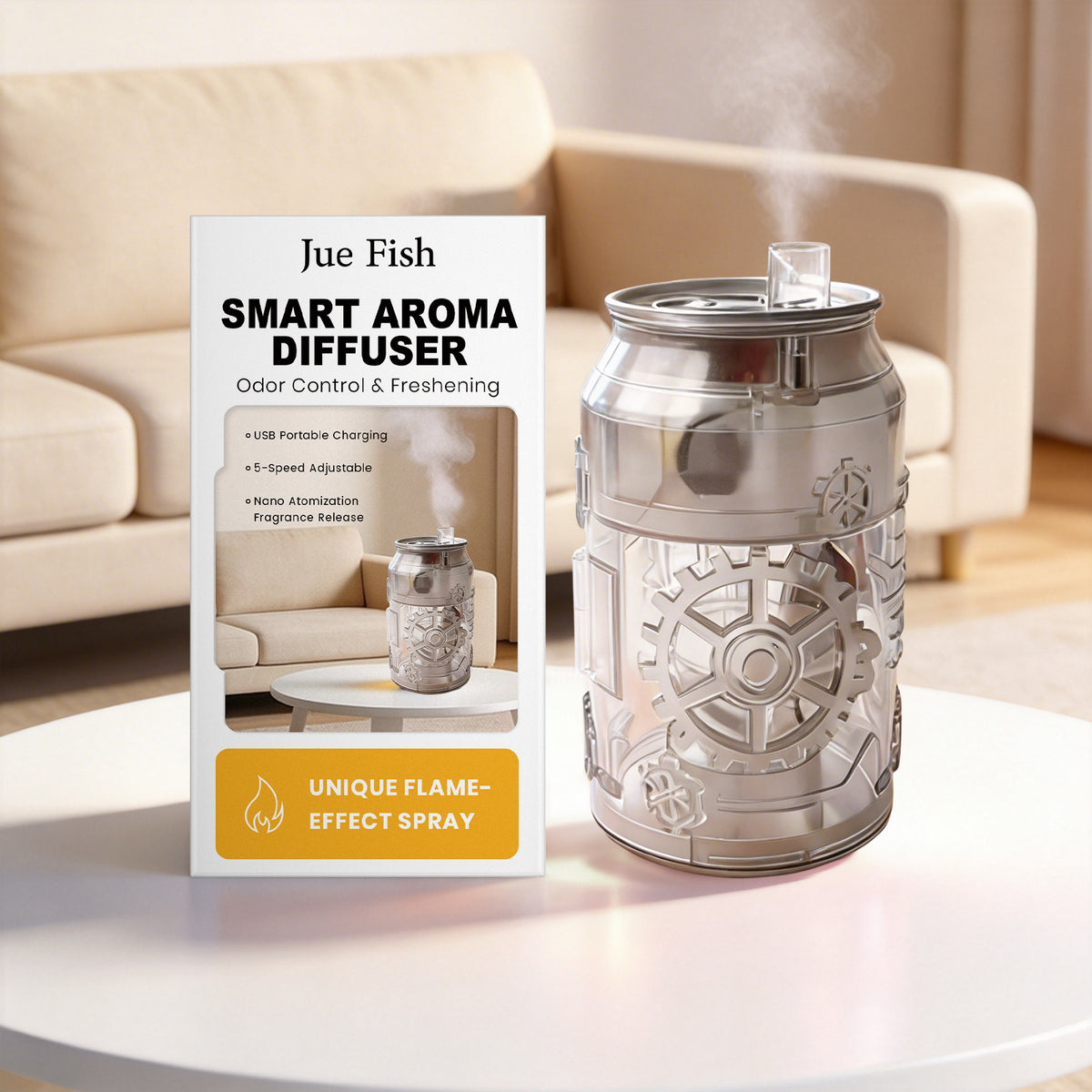 Essential oil, transparent black smart aroma diffuser (cans) — view 3