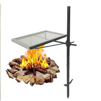 Rotating Campfire Grill,Fire Pit Grill,Heavy Duty Steel Grill,360degree  Adjustable Open Fire Outdoor Cooking Equipment,Portable Camping Fire Grill For Camping Outdoor Barbecue — view 5