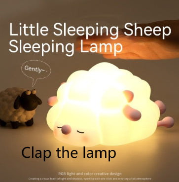 Adorable Sheep Silicone Night Light - Rechargeable Dimmable Lamp Bedroom Décor