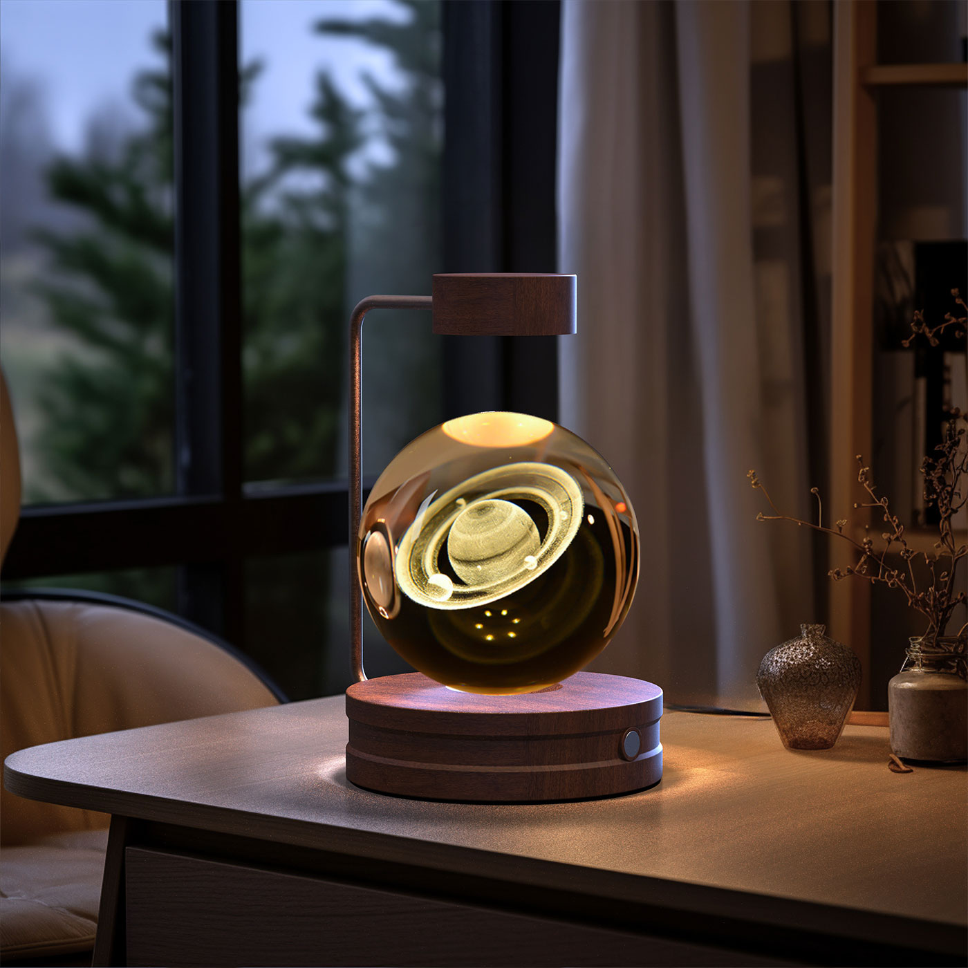 Crystal Ball Cosmic Dinosaur Indoor Night Light Usb Power Warm Bedside