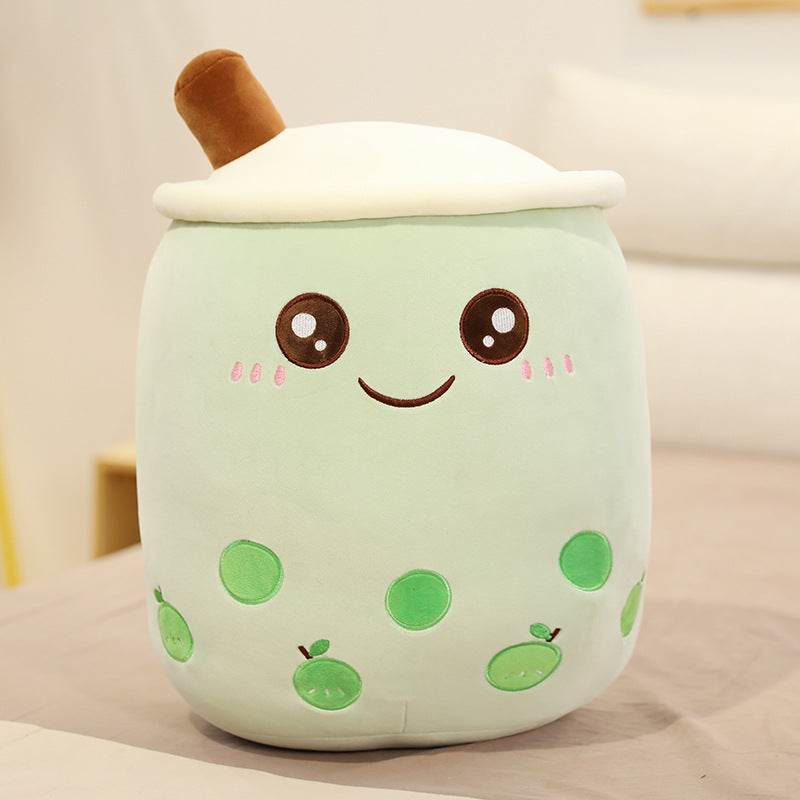 Cute Fruit Drink Plush Stuffed Soft Strawberry Milk Tea Plush Boba Tea Cup
