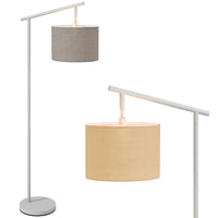 Metal Frame Floor Lamp With 350 Degree Rotating Lampshade,for Living Room And Bedroom,LED Bulb Included,Grey
