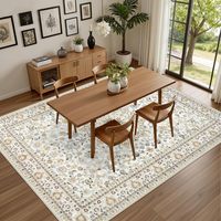 5x7 Area Rugs Living Room Washable Vintage Rug For Bedroom Beige — view 2