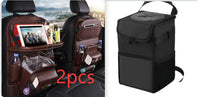 Pu Leather Car Storage Bag Multifunction Seat Back Tray Hanging Bag