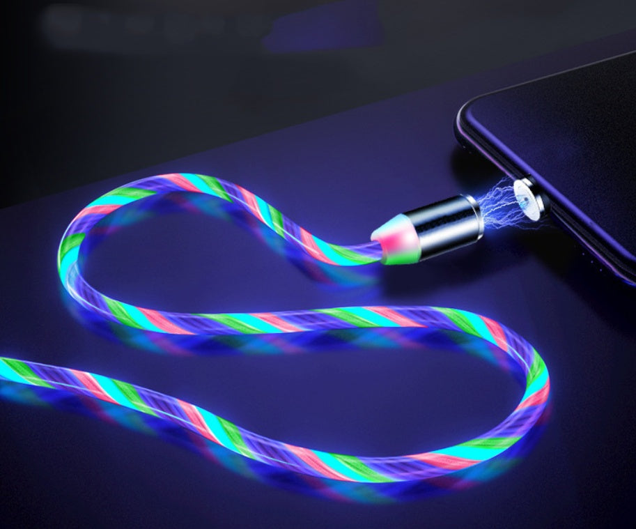 Compatible With Apple, Flowing Light Magnetic Streamer Data Line Cable For