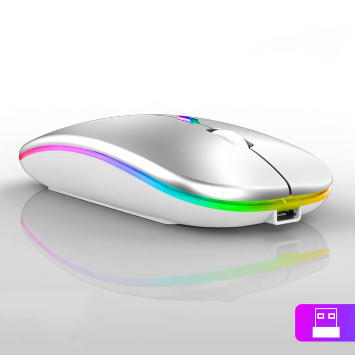 Ultra-Thin Wireless Colorful Luminous Charging Mouse
