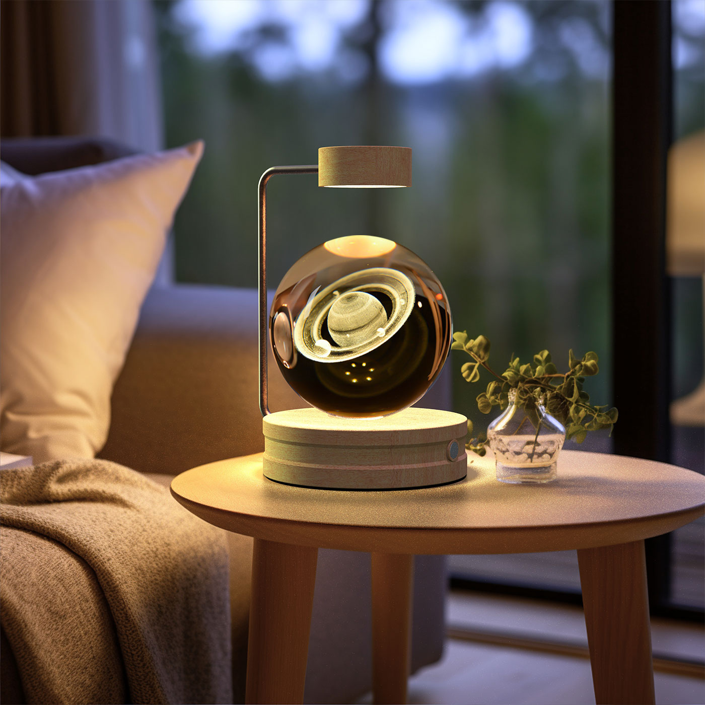 Crystal Ball Cosmic Dinosaur Indoor Night Light Usb Power Warm Bedside