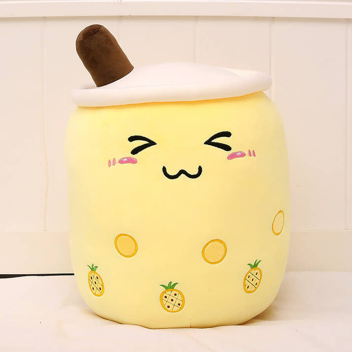 Cute Fruit Drink Plush Stuffed Soft Strawberry Milk Tea Plush Boba Tea Cup