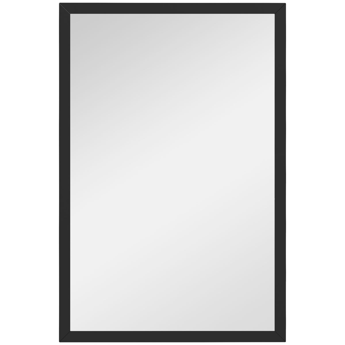 Wall Bathroom Mirror,60 X 40 Cm Wall-Mounted Mirror For Living Room,Bedroom,Hallway,Black