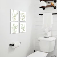4PCS 8X10in,Botanical Plant Canvas Wall Art, Framed Boho Wall Decor For Bathroom, Minimalist Aesthetic Bedroom Wall Art — view 3