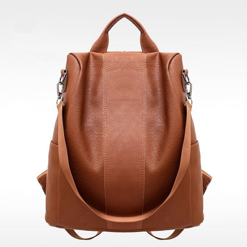 Women's Solid Color Large Capacity Backpack