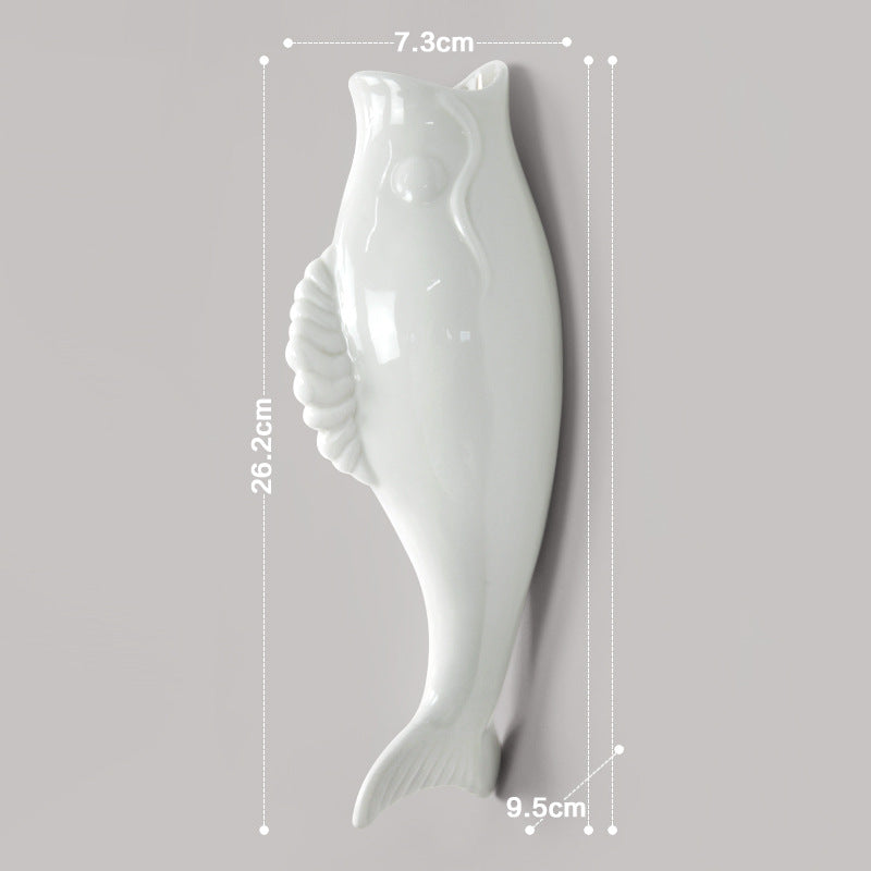 Simple Modern Creative Wall Ceramic Goldfish Vase Restaurant Mural Wall