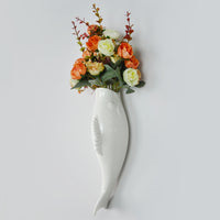 Simple Modern Creative Wall Ceramic Goldfish Vase Restaurant Mural Wall