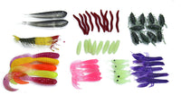 Fishing Gear Sequined Soft Bait Set – 100-Piece Soft Plastic Lures w/ Sequins in Storage Case