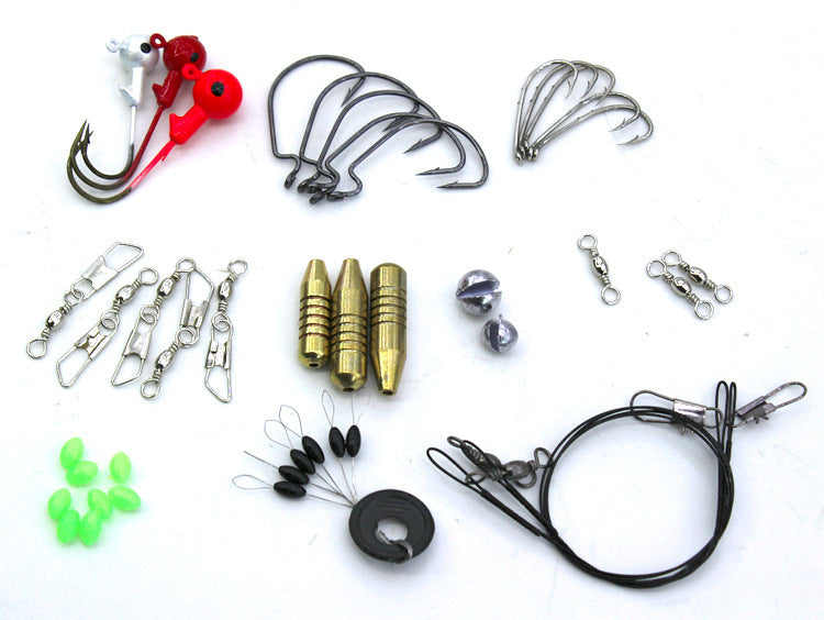 Fishing Gear Sequined Soft Bait Set – 100-Piece Soft Plastic Lures w/ Sequins in Storage Case