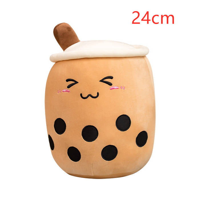 Cute Fruit Drink Plush Stuffed Soft Strawberry Milk Tea Plush Boba Tea Cup