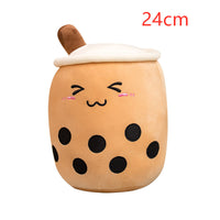 Cute Fruit Drink Plush Stuffed Soft Strawberry Milk Tea Plush Boba Tea Cup