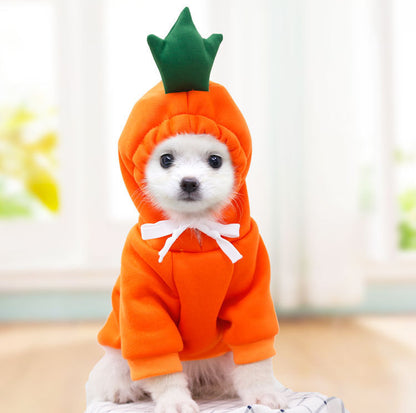 Cute Fruit Dog Hoodie – Warm Fleece Pet Clothes for Small Dogs & Puppies