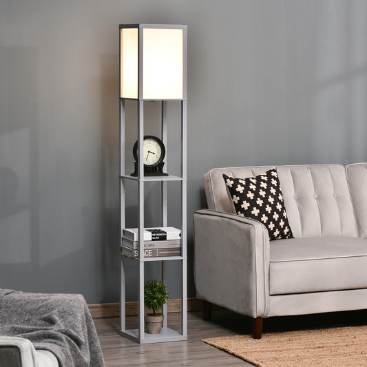 Three-layer Floor Lamp With Storage Rack And Acrylic Lampshade, Suitable For Living Room, Bedroom, Kitchen, Dining Room, Office, Dormitory And Other Places, 160cm,