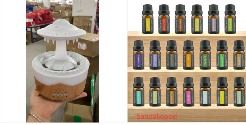 New UFO Raindrop Humidifier Water Drop Air Humidifier USB Aromatherapy Essential Oils Aroma Air Diffuser Household Mist Maker Home Decor — view 3