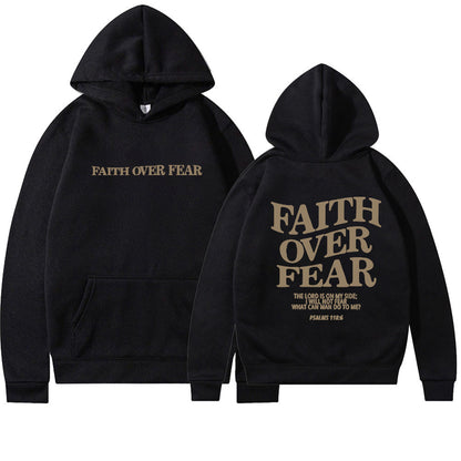 Faith Over Fear Christian Hoodie – Trendy Unisex Bible Verse Sweatshirt