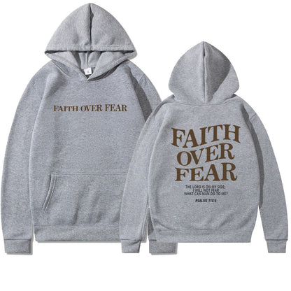 Faith Over Fear Christian Hoodie – Trendy Unisex Bible Verse Sweatshirt